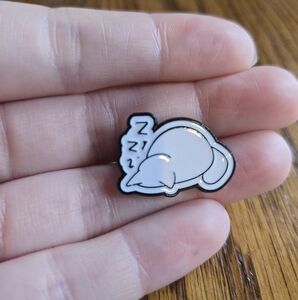 Cute White Sleeping Cat Pin